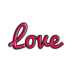 love sign pop art style icon vector illustration design