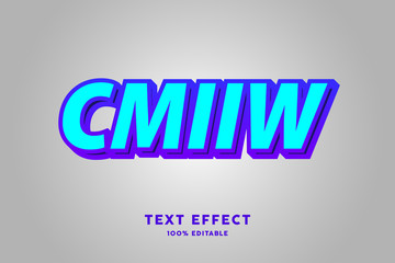 Fresh cyan and purple text effect, editable text