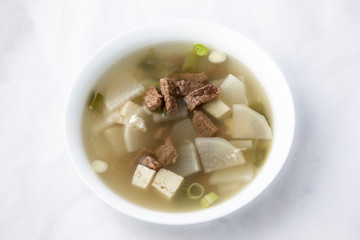 Korean food beef radish soup which is called soegogi muguk