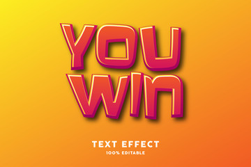 Obraz premium Red cartoon game style text effect, editable text