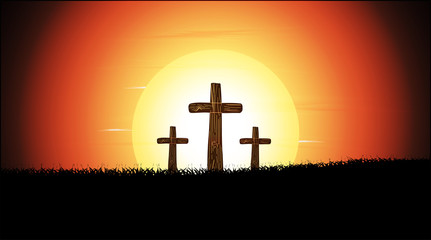 Christian Cross in Easter And is a symbol in remembrance of Jesus Christ