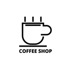 Obraz premium coffee shop cafe beans hot drink design template-vector illustration