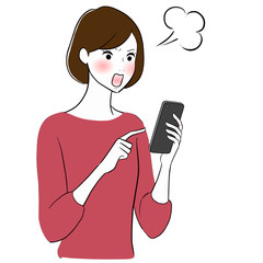 スマホ　女性　怒る
