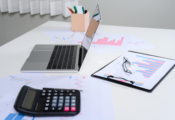 Business analyzing with new project of accounting finance, Idea presentation and meeting strategy plan of financial business investment.