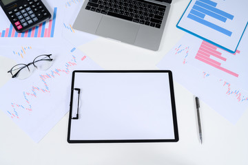 Business analyzing with new project of accounting finance, Idea presentation and meeting strategy plan of financial business investment.