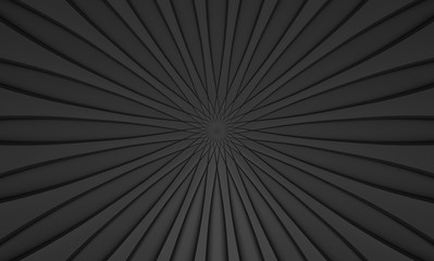 3d rendering. abstract Black swirl twist art design wall background.