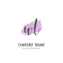 Handwritten initial letter W T WT for identity and logo. Vector logo template with handwriting and signature style.