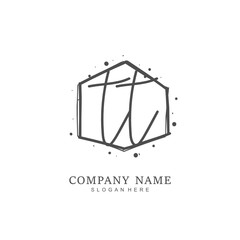Handwritten initial letter T TT for identity and logo. Vector logo template with handwriting and signature style.