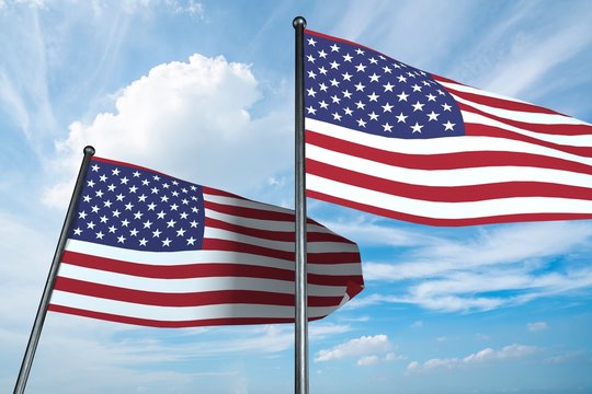 3D illustration of USA flag