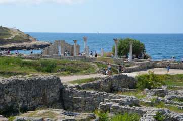 The ruins of the ancient city of Chersonesos. Sevastopol, Crimea