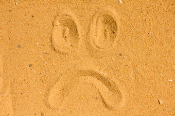 sad face images  emotion Draw on the sand and nature