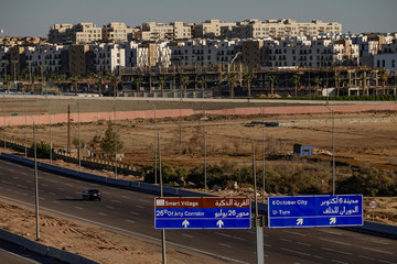 Cairo, Egypt A highway at the entrance to the city.