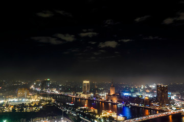 Fototapeta na wymiar Cairo, Egypt The skyline at night.
