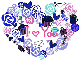 Valentine logo and illustration