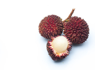 Pulasan or wild rambutan on isolated background