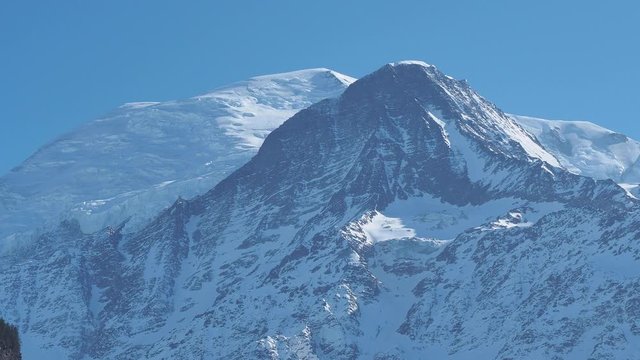Amazing close up to the perennial glaciers of the Mont Blanc range on the French side. Ice and fresh snow. Wonderful landscape. Fabulous environmental and natural context