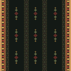 Creative design cloth vertical pattern. Tribal ethnic ornament seamless pattern. Colorful vector illustration. Ethnic motif batik for textile