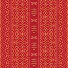 Creative design cloth vertical pattern. Tribal ethnic ornament seamless pattern. Colorful vector illustration. Ethnic motif batik for textile