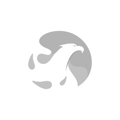 Flying eagle and water symbol abstract logo vector