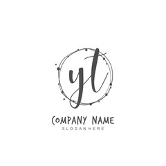 Handwritten initial letter Y T YT for identity and logo. Vector logo template with handwriting and signature style.