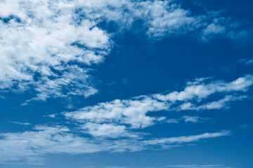 Beautiful blue sky with white air clouds,trend color blue