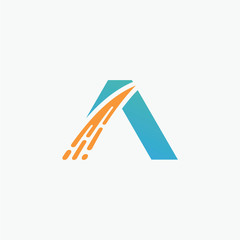 Letter A Logo with Swoosh concept. elegant Logo template vector creative business consulting. - vector