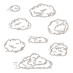 Hand Drawn Doodle Clouds Vector Collection