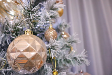christmas decoration on golden background