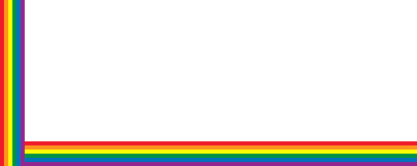 LGBT flag, Rainbow flag border frame design vector.
