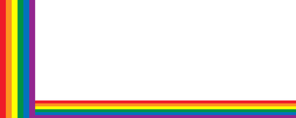 LGBT flag, Rainbow flag border frame design vector.