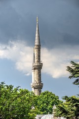 Minarets of the mosque of Hagia Sophia in Istanbul, Turkey