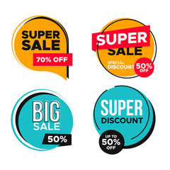 Set of sale promotion label tag banner template. Sale promotion badge illustration.