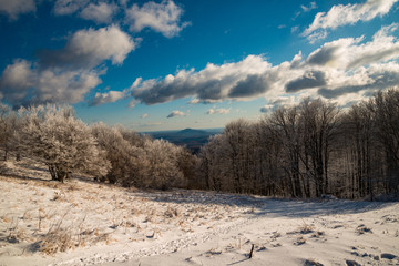winter landscape from Nagy-Hideg hegy in Hungary