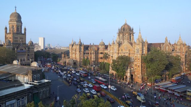 India, Mumbai, Maharashtra, Chhatrapati Shivaji Maharaj Terminus railway station (CSMT), (formerly Victoria Terminus), UNESCO World Heritage Site