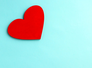 Red heart on a blue background