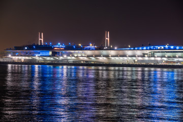 横浜みなとみらいの地区の夜景