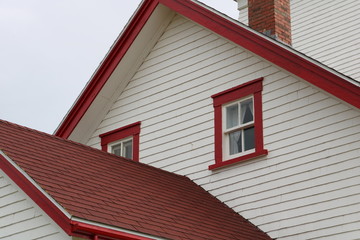 Wood Islands Lighthouse PEI Culture Windows Red White