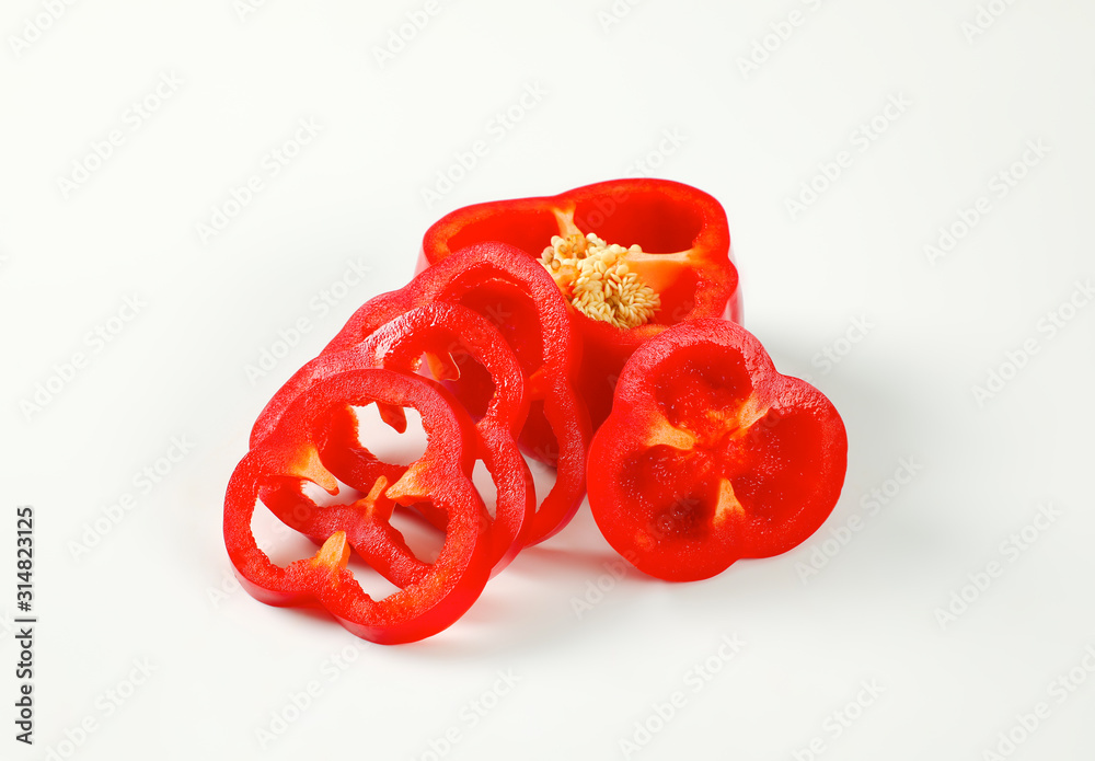 Sticker sliced red bell pepper