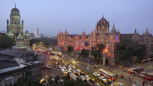 India, Mumbai, Maharashtra, Chhatrapati Shivaji Maharaj Terminus railway station (CSMT), (formerly Victoria Terminus), UNESCO World Heritage Site