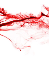 Red smoke abstract white background and texture
