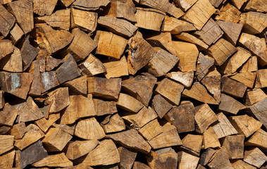 pile of cut wood for fire