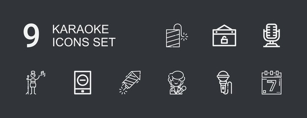 Editable 9 karaoke icons for web and mobile