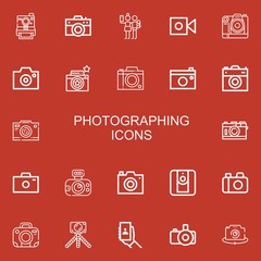 Editable 22 photographing icons for web and mobile
