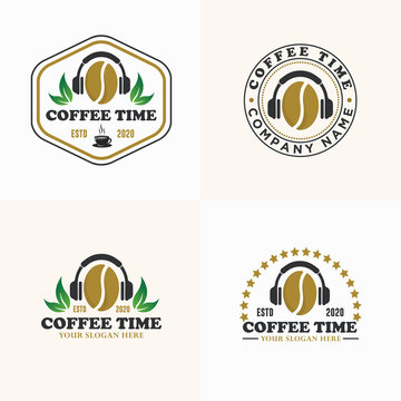 set of coffee logos vector illustrasion