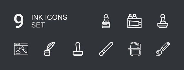 Editable 9 ink icons for web and mobile