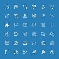 Editable 36 continent icons for web and mobile