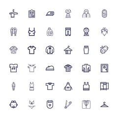 Editable 36 clothes icons for web and mobile