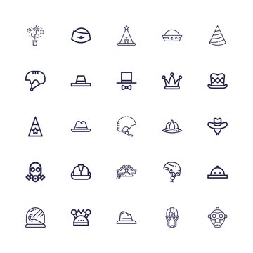 Editable 25 Headgear Icons For Web And Mobile