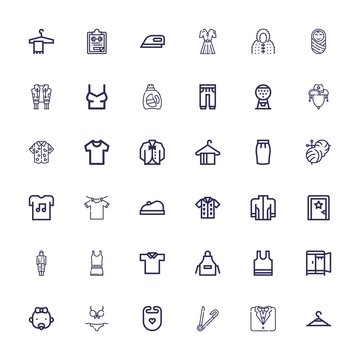 Editable 36 clothes icons for web and mobile