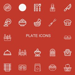 Editable 22 plate icons for web and mobile